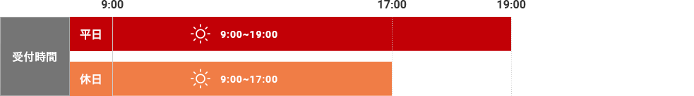 t (`j)9:00`19:00 / x(yj)9:00`17:00