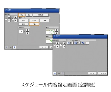 スケジュール内容設定画面
