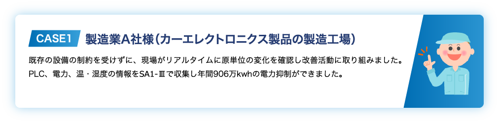 製造業A社様（カーエレクトロニクス製品の製造工場）