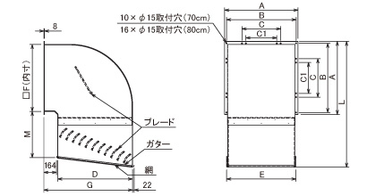 三菱有圧換気扇用給気形標準タイプウェザーカバー70・80cm発売のお知らせ ：ニュースリリース：三菱電機システムサービス